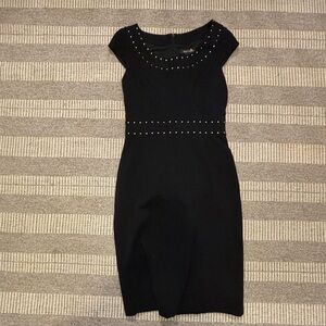 White House Black Market Black Studded Sheath Dress Size 00